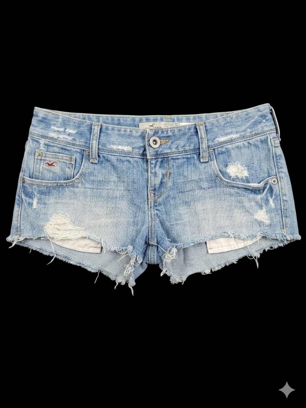 Hollister Light Blue Distressed Denim Cutoff Shorts